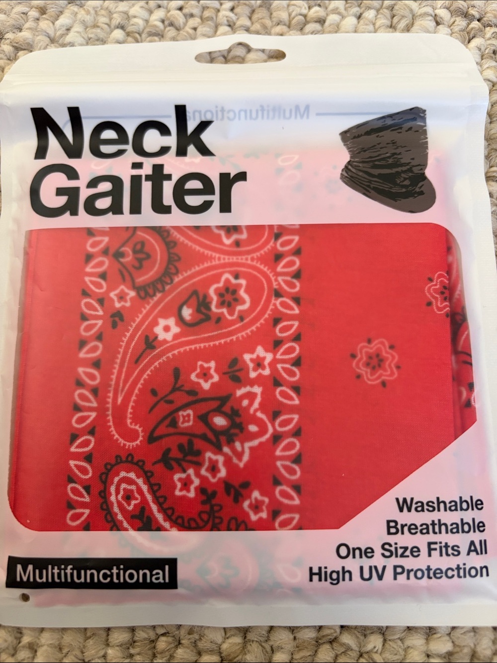 Unbranded Red Bandana-Print Neck Gaiter